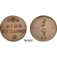 AJ172, Portugal & Brazil, Monetary Weight for 1600 Reis, Nine Shillings, Cf. 1708H, (3.58g), EF