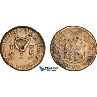 AJ180, Ireland & France, Anne, 1709 Monetary Weight for Louis D’or (5D 5G), (8.06g), EF-