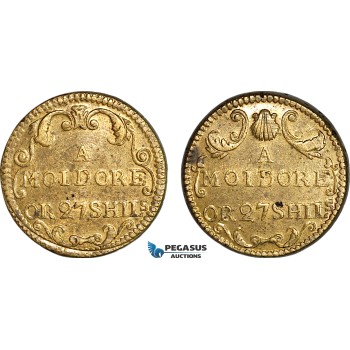 AJ194, Portugal & Brazil, Monetary Weight for 1 Moidore (4000 Reis), 27 Shillings, Cf. 1619, (10.71g), EF-UNC