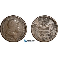 AJ170, Portugal & Brazil, John V, 1747 Monetary Weight for 12800 Reis, Three Pound Twelve, Cf. 1525, (28.05g) F-VF