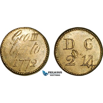 AJ365, Great Britain & Ireland, George III, Monetary Weight for 1/2 Guinea, Cf. W2001H (4.03g) EF-UNC