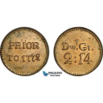 Aj369, Great Britain & Ireland, George III, Monetary Weight for 1/2 Guinea, Cf. W1978H (4.07g) EF-