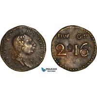 AJ370, Great Britain & Ireland, George III, Monetary Weight for 1/2 Guinea, Cf. W1887G (4.04g) EF-