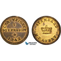 AJ377, Great Britain, Victoria, 1842 Monetary Weight for 1 Sovereign, Cf. 2260A (7.94g) EF-UNC