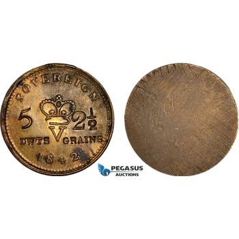 AJ379, Great Britain, Victoria, 1842 Monetary Weight for 1 Sovereign, (7.93g) EF
