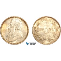 AJ388, South Africa (ZAR) 3 Pence 1894, Pretoria Mint, Silver, Lightly cleaned UNC