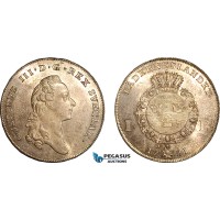 AJ463, Sweden, Gustav III, 1 Riksdaler 1781 OL, Stockholm Mint, Silver, Toned, AU-UNC