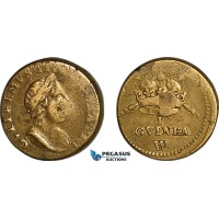 AJ647, England & Netherlands, William III, Monetary Weight for 1 Guinea, Cf. W1200 (8.30g), EF-