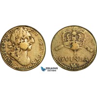 AJ648, England & Netherlands, William III, Monetary Weight for 1 Guinea, Cf. W1185 (8.30g), VF