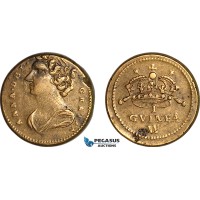 AJ651, Great Britain & Ireland, Anna, Monetary Weight for 1 Guinea, Cf. W1400 (8.29g), EF, Rare!