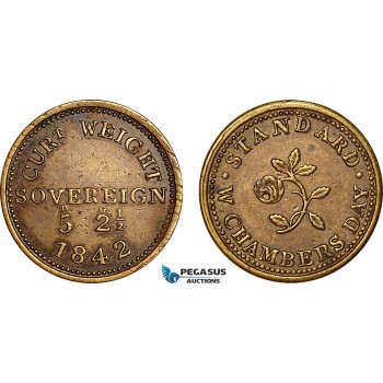AJ668, Great Britain, Victoria, 1842 Monetary Weight for 1 Sovereign, Cf 2270a (7.93g), EF- AJ668, Great Britain, Victoria, 1842 Monetary Weight for 1 Sovereign, Cf 2270a (7.93g), EF-