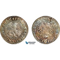 AJ769, Austria, Ferdinand I, 1/4 Taler ND (1521-64) Linz Mint, Silver, Toned, F-VF, Rare!