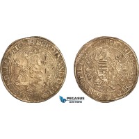 AJ770, Austria, Ferdinand I, Taler ND (1521-64) Linz Mint, Silver, Crudely struck, flan flaws, toned VF