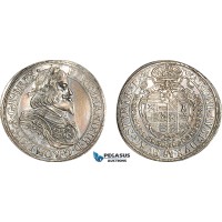 A9-022, Austria, Ferdinand III, Taler 1651, Graz Mint, Silver, Dav-3190, Good details for the type, cleaned in the past, good AU