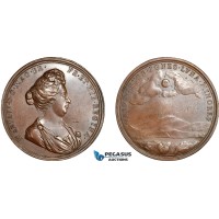 A9-230, Great Britain, Mary II, Bronze Medal ND (ca. 1690), By Roettiers (74.62g, Ø50mm) Eimer-320, AU