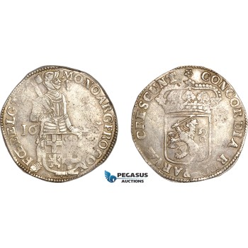 A9-303, Netherlands, Utrecht, Silver Ducat 1695, Silver, (28.01g) Delm-981, EF