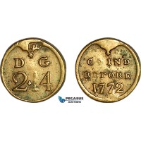 AJ804, Great Britain & Ireland, George III, Monetary Weight for 1/2 Guinea, Cf. W1961H (3.99g), VF+