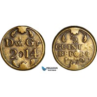 AJ806, Great Britain & Ireland, George III, Monetary Weight for 1/2 Guinea, Cf. W1950H (3.94g), VF+