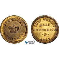 AJ817, Great Britain, Victoria, 1842 Monetary Weight for 1/2 Sovereign, Cf. 2260b (3.96g), EF-UNC