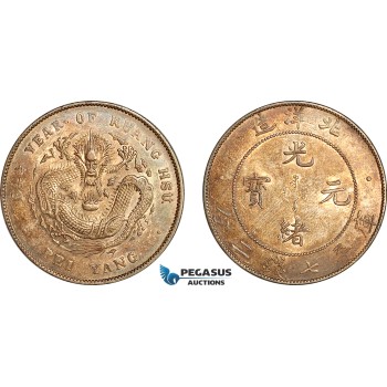 AJ819, China, Chihli Province (Pei Yang), Dollar Yr. 34 (1908) Tientsin Mint, Silver, Old cleaning, now re-toned! AU