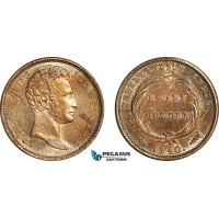AJ825, Netherlands East Indies, Willem, 1/4 Gulden 1840, Utrecht Mint, Silver, Stained, AU-UNC