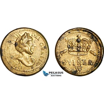 AJ889, England & Netherlands, William III, Monetary Weight for 1/2 Guinea, Cf. W1240 (4.19g), EF