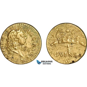 AJ891, England & Netherlands, William III, Monetary Weight for 1/2 Guinea, Cf. W1164 (4.13g), VF