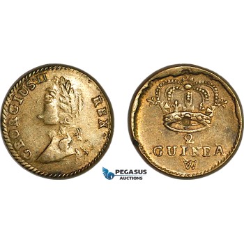 AJ892, Great Britain & Ireland, George II, Monetary Weight for 1/2 Guinea, Cf. W1425 (4.16g), EF, Rare!