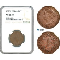 AJ963, East Africa Protectorate, Victoria, 1 Pice 1898, Bombay Mint, NGC AU53BN