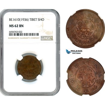 AK065, China, Tibet, 1 Sho BE1610 (1936) NGC MS62BN