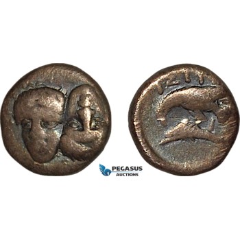 AK374, Greece, Moesia, Istros, AR Hemiobol (1.23g) Eagle & Dolphin, VF