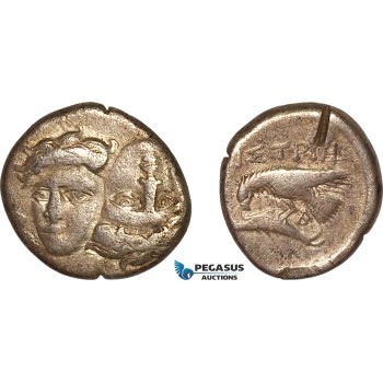 AK376, Greece, Moesia, Istros, AR Drachm (5.17g) Eagle & Dolphin, VF, test cut