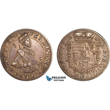 AK377, Austria, Archduke Ferdinand, Taler ND (1564-95) Hall Mint, Silver (28.38g), Dav-8094, Toned VF-XF