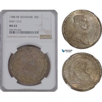 A10-418, Norway, Christian VII, Riksdaler "Reisedaler" 1788, Copenhagen mint, Silver, 23.59g, H. 25, Dav-1312, A stunning coin with a very old provenance! Deep grey toning! NGC MS63, Rare!