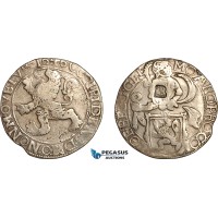 A10-455, Poland, Jozef Potocki, Gelderland Leeuwendaalder (Lion Daalder) 1646, Silver, (27.17g), Delm 825, Obv. with Potocki Countermark, B(Bracław- Place of punctuation!), 2-4 (Value in groszy), Monogram of JP(Jozef Potocki)