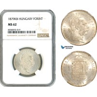 AK478, Hungary, Franz Joseph, 1 Forint 1879 KB, Kremnitz Mint, Silver, NGC MS62