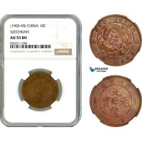 AK763, China, Szechuan, 10 Cash ND (1903-05) NGC AU55BN