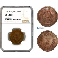 AK912, Japan, Meiji, 1 Sen M9 (1876) NGC MS64BN