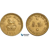 AK928, Great Britain, 1821 Monetary Weight for 1 Sovereign (7.94g), VF-EF
