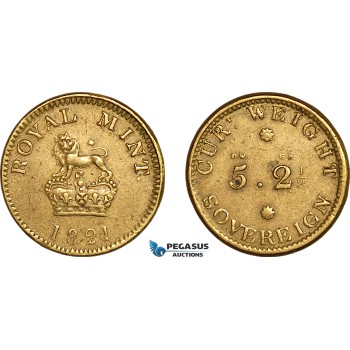 AK928, Great Britain, 1821 Monetary Weight for 1 Sovereign (7.94g), VF-EF