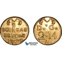 AK931, Great Britain & Ireland, George III, Monetary Weight for 1/2 Guinea, Before 1772 (3.92g), EF-