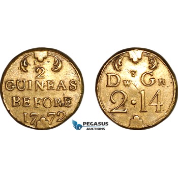 AK931, Great Britain & Ireland, George III, Monetary Weight for 1/2 Guinea, Before 1772 (3.92g), EF-