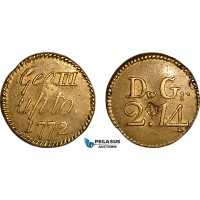 AK933, Great Britain & Ireland, George III, Monetary Weight for 1/2 Guinea, Up to 1772 (4.04g), EF-