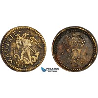 AK939, England, James, Monetary Weight for 1 Angel, 11 Shillings (4.37g), VF+