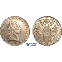 AK942, Austria, Franz II, 1 Taler 1824 C, Prague Mint, Silver, ex-mount, AU
