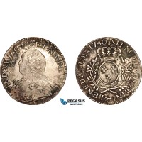 AK947, France, Louis XV, 1 Ecu 1740 (Cow), Pau Mint, Silver, Cleaned, VF-XF