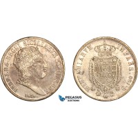 AK982, Italy, Sicily, Ferdinand I, 120 Grana 1818, Naples Mint, Silver, Cleaned, XF