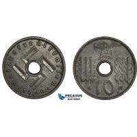 AK992, Germany, Third Reich, 10 Reichspfennig 1940 G, Karlsruhe Mint, Military Coinage, AU