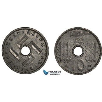 AK992, Germany, Third Reich, 10 Reichspfennig 1940 G, Karlsruhe Mint, Military Coinage, AU
