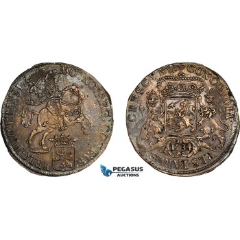 AK999, Netherlands, Overijssel, Ducaton "Silver Rider" 1734, Silver (31.89g) Saltwater damage, AU